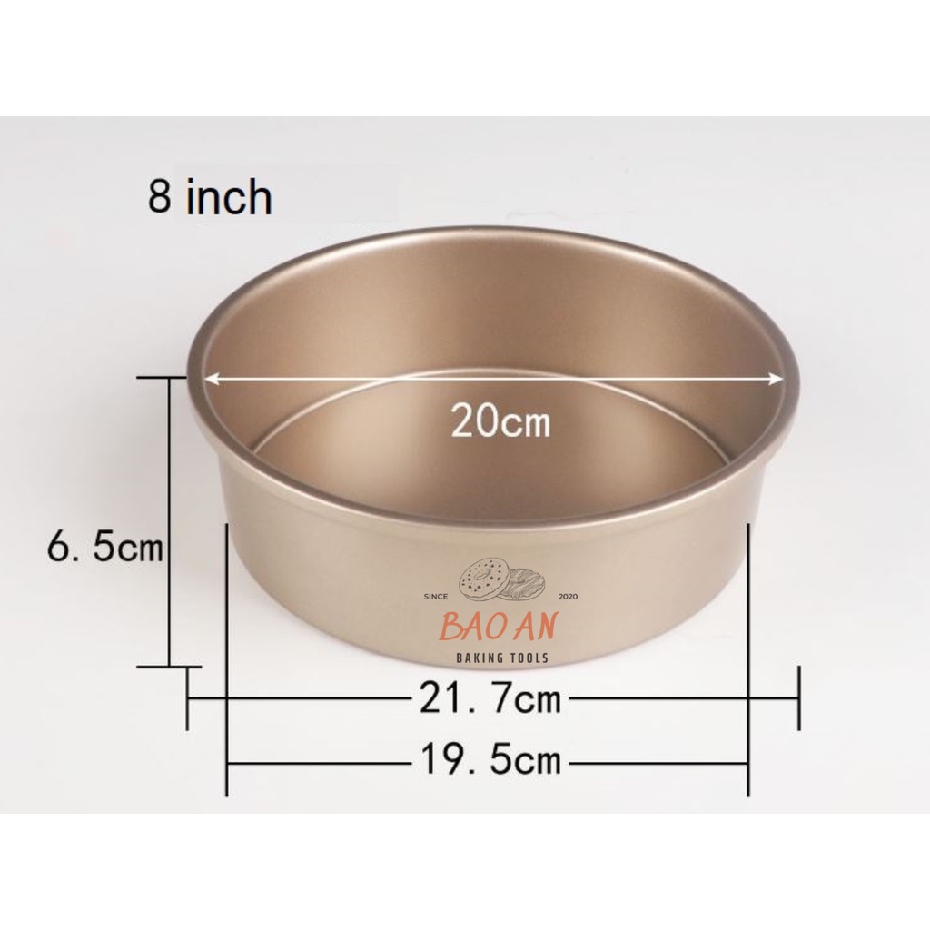 Khuôn nướng bánh hình tròn đế rời chống dính