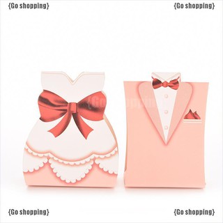 Set 100 Hộp Đựng Kẹo Cưới Hình Cô Dâu Chú Rể Dễ Thương