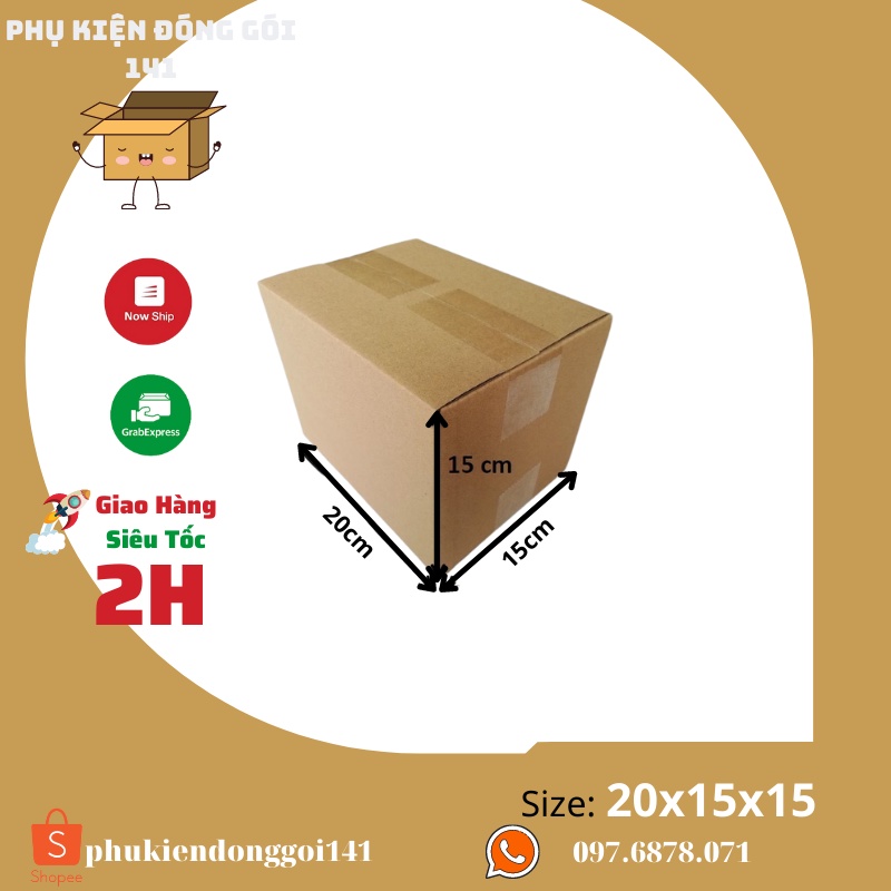 20x15x15cm Thùng hộp carton đóng gói hàng hóa