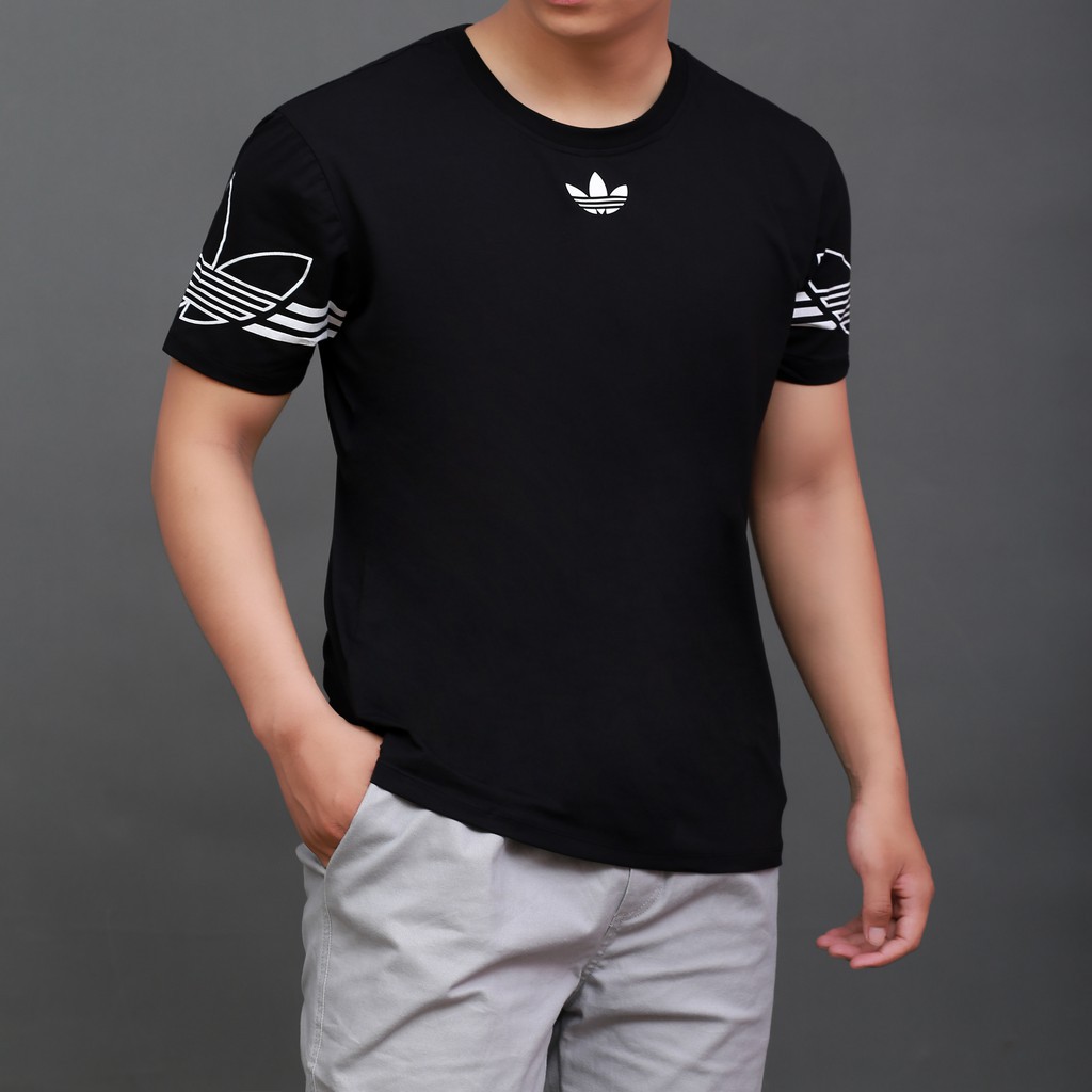 Áo thun nam tay ngắn COTTON co giãn - áo phông nam cổ tròn nam nữ- in hình họa tiết - 2 mầu : Trắng - Đen | BigBuy360 - bigbuy360.vn