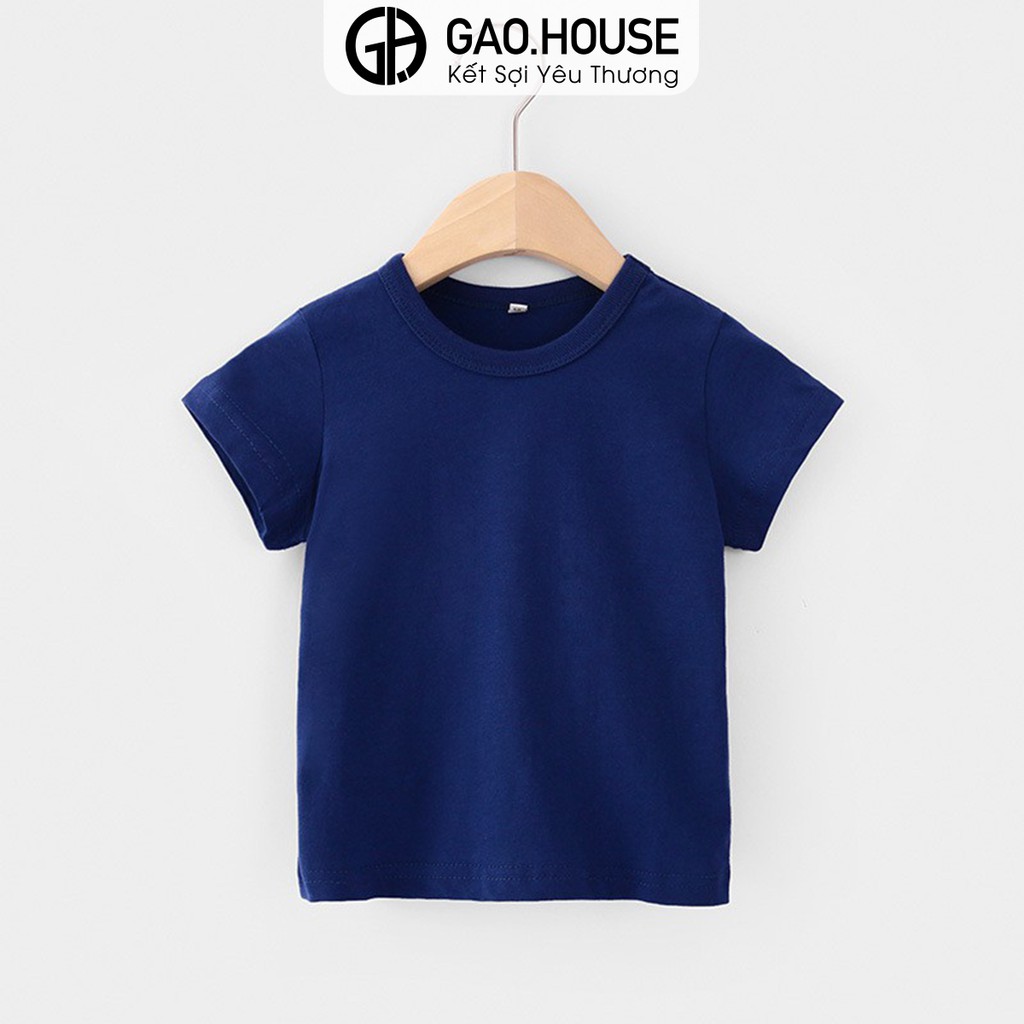 Áo thun trẻ em Gạo House cotton 4 chiều cổ tròn cộc tay dáng basic - Không in hình