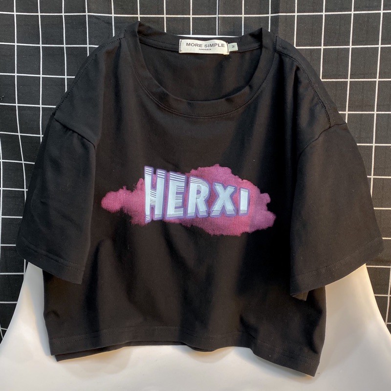 Áo croptop tay ngắn form rộng HERXI ulzzang (ảnh thật)