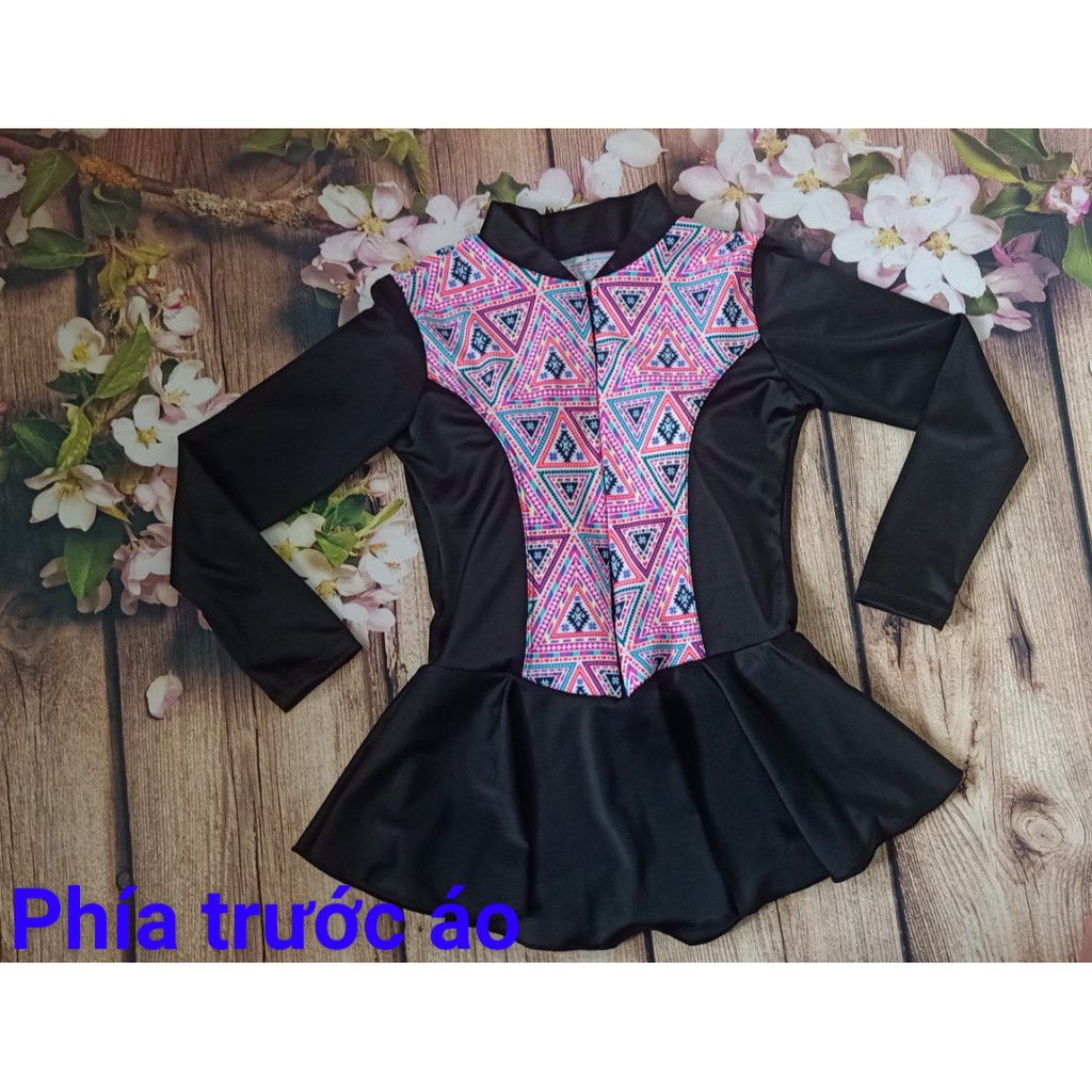 ĐỒ BƠI TAY DÀI NỮ CHỐNG NẮNG CÓ QUẦN VÁY RẤT TIỆN LỢI HỌA TIẾT XINH XẮN THỜI TRANG HÀNG CAO CẤP CHẤT VẢI BAO ĐẸP | BigBuy360 - bigbuy360.vn