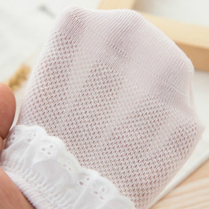 Vớ cotton phối ren đính nơ xinh xắn dành cho nữ