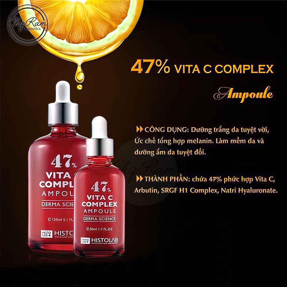 Tinh chất dưỡng trắng Histolab Ampoule Vita C Complex mờ thâm 50ml