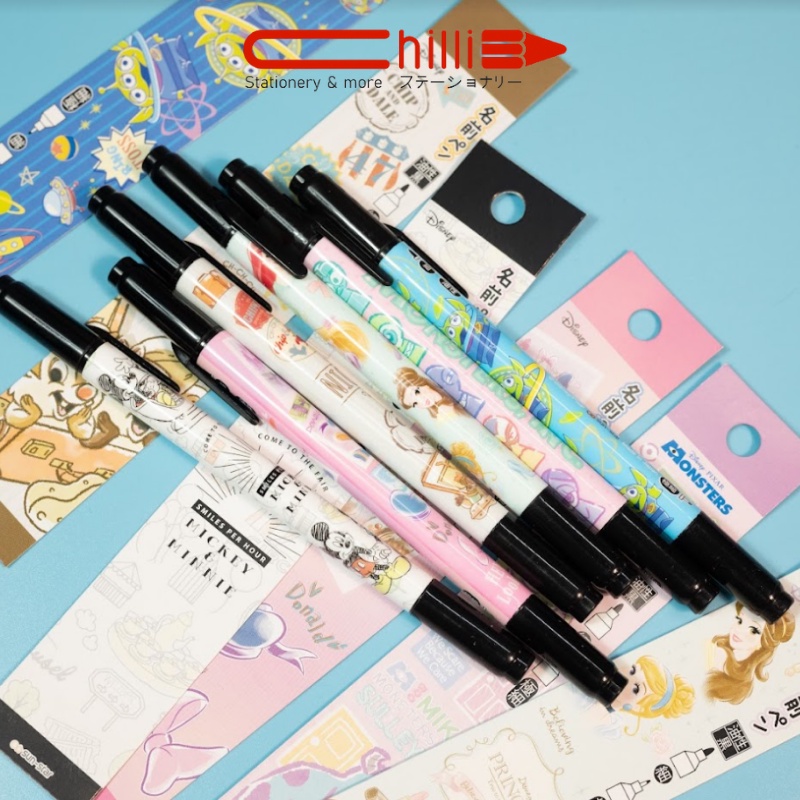 Bút 2 Đầu Sun-Star Name Pen CP DC Họa Tiết Hoạt Hình Cực Xinh 2 Đầu Viết Trên Mọi Bề Mặt Không Trôi
