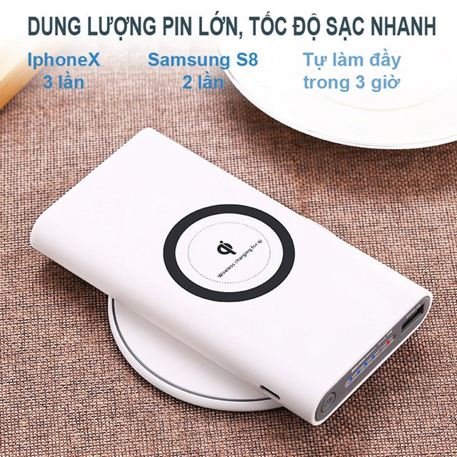 [PHONG CÁCH] Pin dự phòng không dây CHUẨN 10000mAh, 22,5W, sạc và tự sạc không dây&amp;có dây, sạc nhanh, pin trâu -izzylife