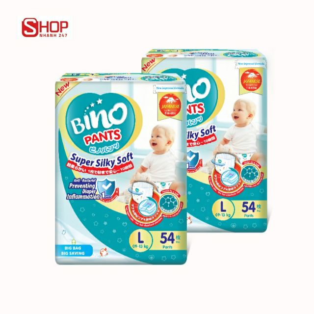 Tã quần Bino Kháng khuẩn M60/ L54/ XL48 / XXL44 miếng