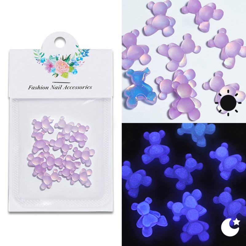 Phụ Kiện Charm Hình Gấu Gummy 3D Dễ Thương Trang Trí Móng Tay DIY