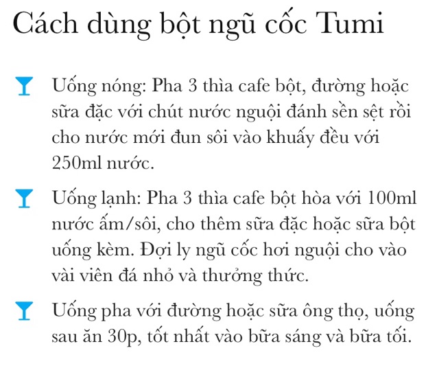 Ngũ cốc tăng chiều cao Tumi