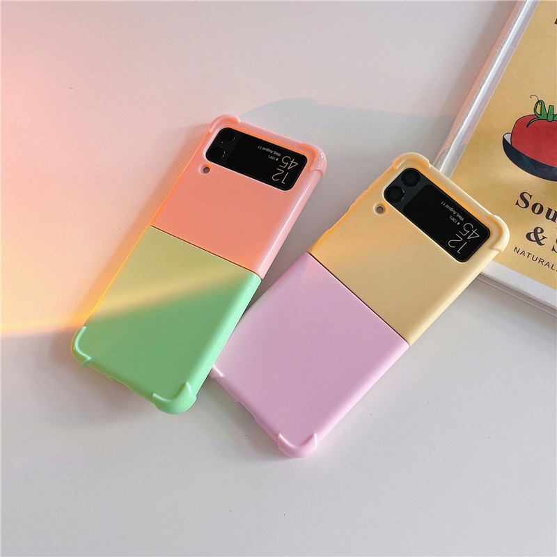 Ốp Điện Thoại Mềm Nắp Gập Chống Sốc Màu Kẹo Cho Samsung Galaxy Z Flip 3 Flip4 4