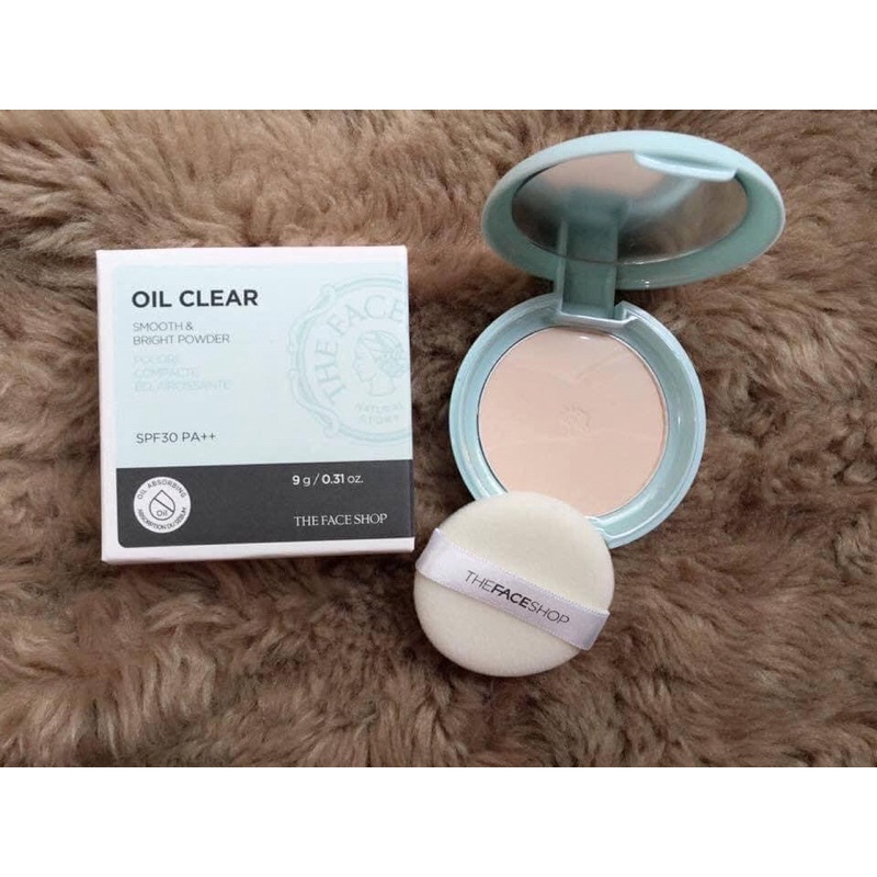 Phấn Phủ Dạng Nén The Face Shop Oil CLear Smooth &amp; Bright Pact SPF30 PA++