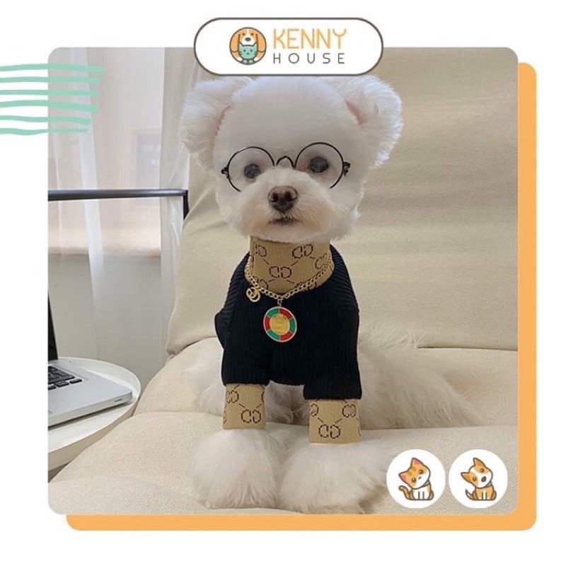 Áo vải dệt kim cotton ấm áp cho chó mèo dưới 3kg