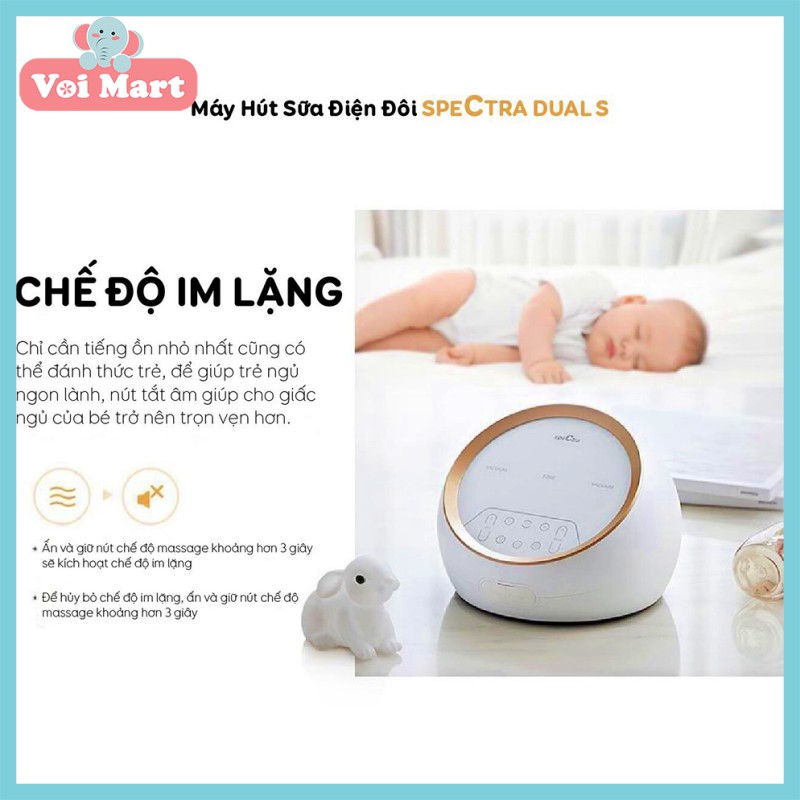 CHÍNH HÃNG MÁY HÚT SỮA SPECTRA DUALS TẶNG MÁY HÂM 2 BÌNH VÀ ÁO HÚT SỮA