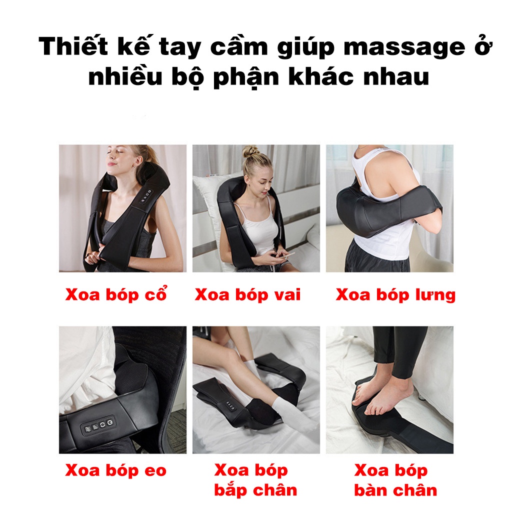 Đai massage cổ vai gáy hồng ngoại JVJ D9, hỗ trợ giảm đau vai gáy, bụng, cổ, lưng eo, tay chân- BH 12T