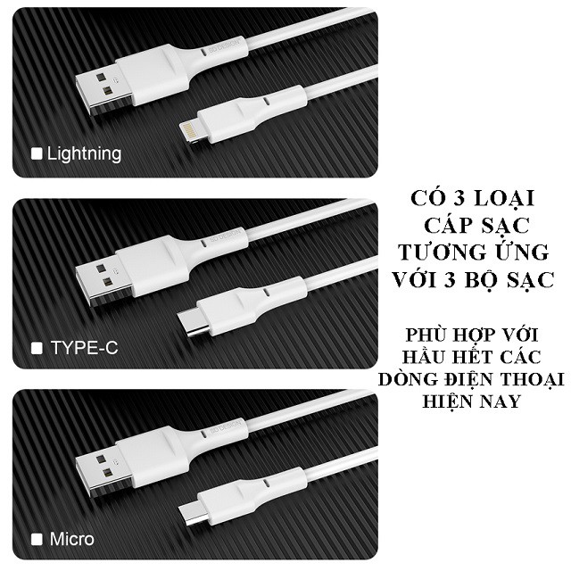 Bộ củ cáp sạc B03 Hỗ trợ sạc nhanh Cho ĐT tablet táo Pin Dự Phòng Tai nghe Bluetooth tai nghe ko dây táos ip