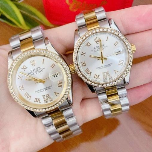 Đồng hồ Nam nữ rolex, phiên bản classic dimond đính kim cương, không bay màu. Đồng.hồ.rolex (501).
