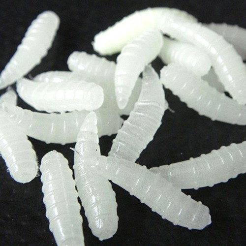 Bộ 50 mồi câu cá giả hình con sâu mềm có thể phát quang kích thước 1.6cm
