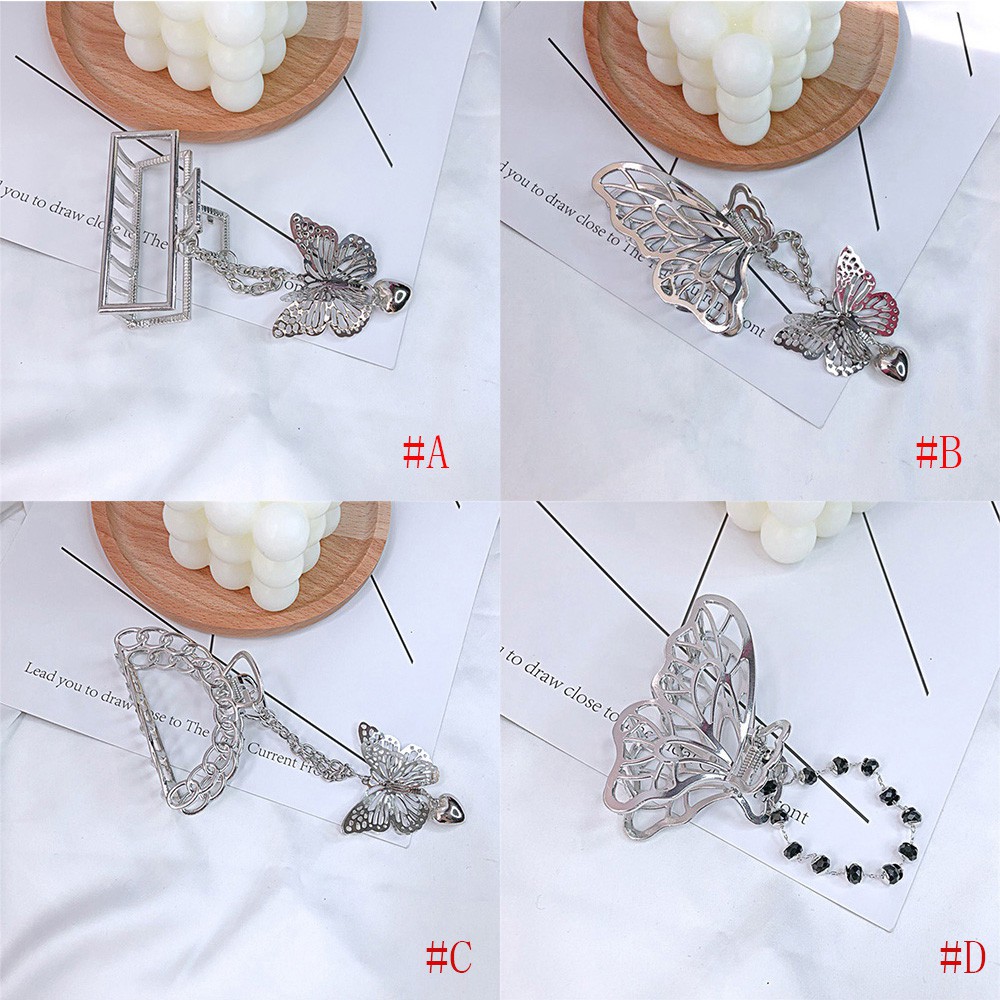 MOCHO Jewelry Hair Accessories Girls Hair Clip Butterfly Hair Claw Women Butterfly Penant Rectangle Korea Styling Tool Crab Clips