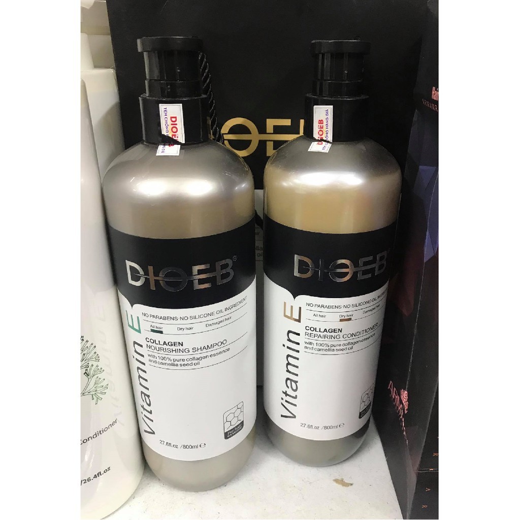 BỘ DẦU GỘI + XẢ DIOEB VITAMIN E COLLAGEN 800ml x2