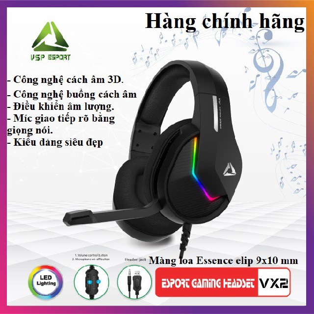 Tai nghe chuyên game thủ Gaming Headphone ESPORT GAMING VX2 7.1 GH6 Plus có mic đàm thoại