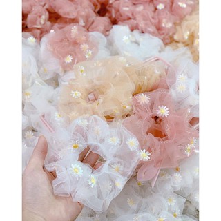 Dây Buộc Tóc Scrunchies Hoa Cúc