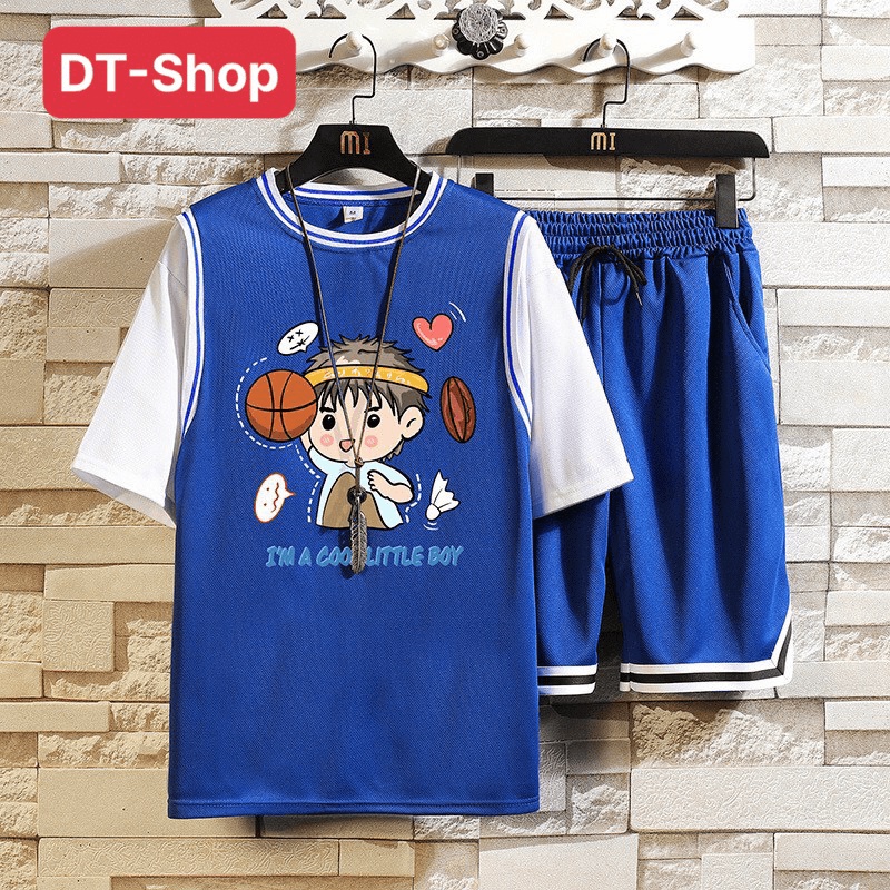 Đồ Bộ Nam LITTLE BOY  FREESHIP  Bộ thể thao nam Phối Viền Sọc Phong Cách Hàn Trẻ Trung Năng Động Mùa Hè DT-Shop