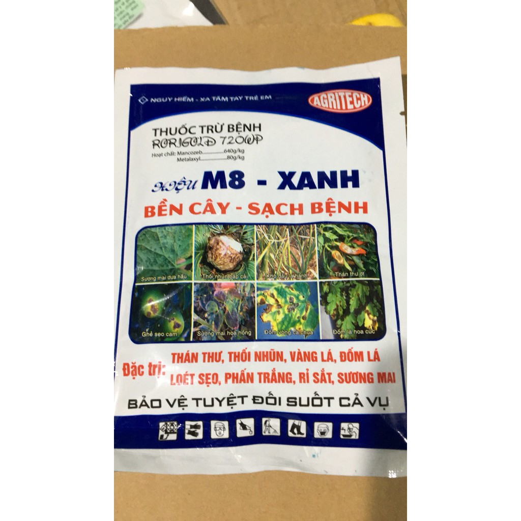 Sản phẩm M8 - Mancozeb Xanh bảo vệ cây trồng gói 45gr