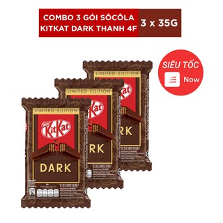 Combo 3 gói Socola KitKat Dark thanh 4F - 35g/hộp