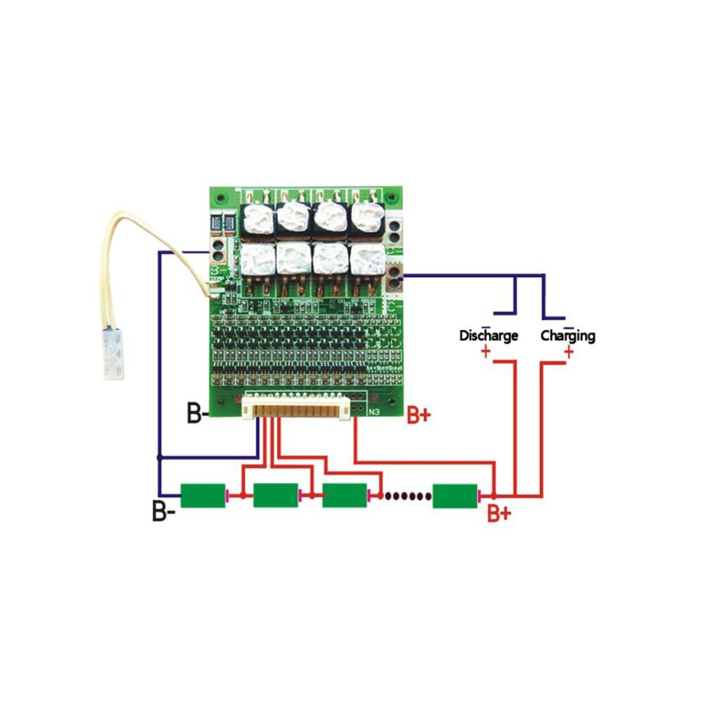Bảng Mạch Cân Bằng Pin Li-Ion Bms Pcb 13s 48V 60A