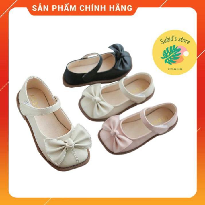 Giày  búp bê cho bé giày cho bé đế mềm,Giày bít quai dán và gắn nơ dễ thương Hàng Chính Hãng MGbay MSP V679