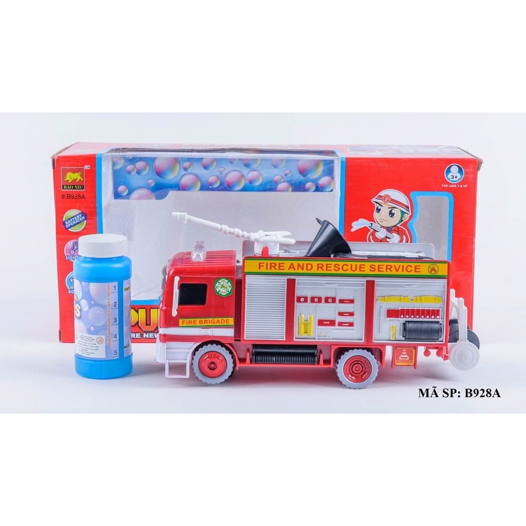XE CỨU HỎA CHẠY PIN PHUN BONG BÓNG