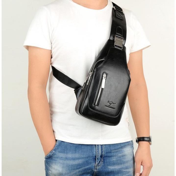 Túi Đeo Chéo Nam Da Trơn DHV16 Cao Cấp, Không Sờn Cũ, Không Bạc Màu Sau Thời Gian Dài | BigBuy360 - bigbuy360.vn