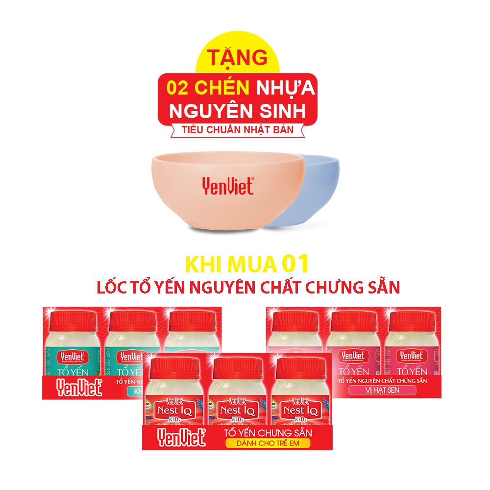 Tổ Yến Nguyên Chất Chưng Sẵn - Lốc 06 lọ (Tặng 02 chén nhựa nguyên sinh)