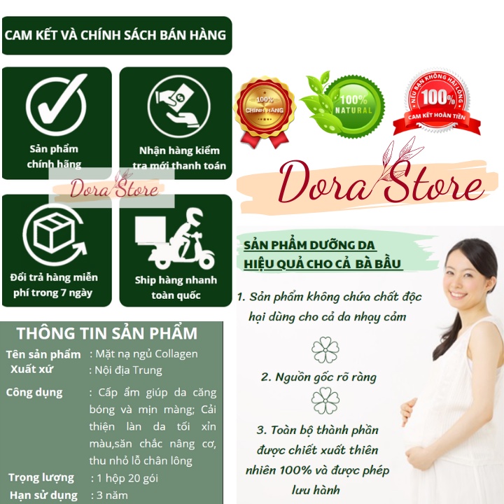 Mặt nạ ngủ collagen dạng thạch nâng cơ dưỡng trắng giúp da căng bóng trẻ hoá làn da (01 gói dùng thử) | BigBuy360 - bigbuy360.vn