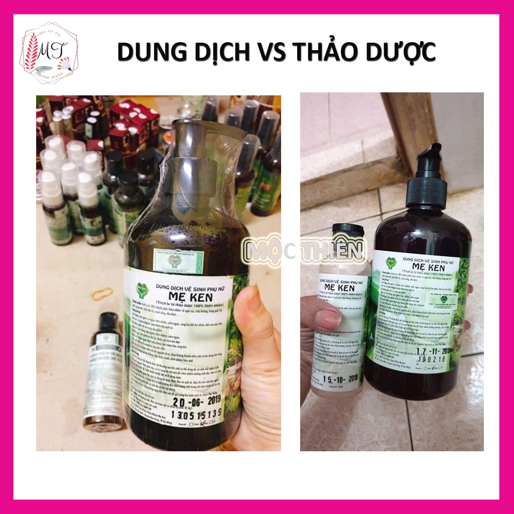 Dung Dịch Vệ Sinh Phụ Nữ Thảo Dược Mẹ ken 100ml - Tinh Chất Trầu Không, Ngải Cứu, Hết Mùi Hôi Làm Hồng Và Se Khít