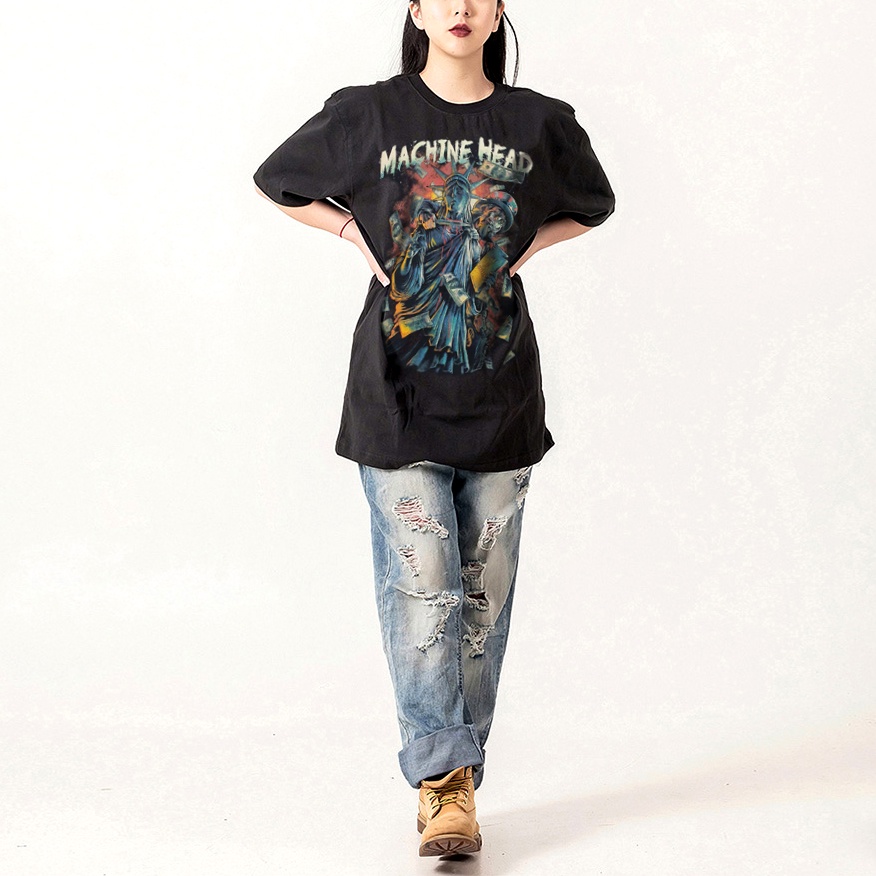 Áo Thun Unisex Nam Nữ Machine Head In Lụa Đẹp Vải Cotton Cao Cấp Fom Mỹ Local Brand MVR Phong Cách Rock Band tee | BigBuy360 - bigbuy360.vn