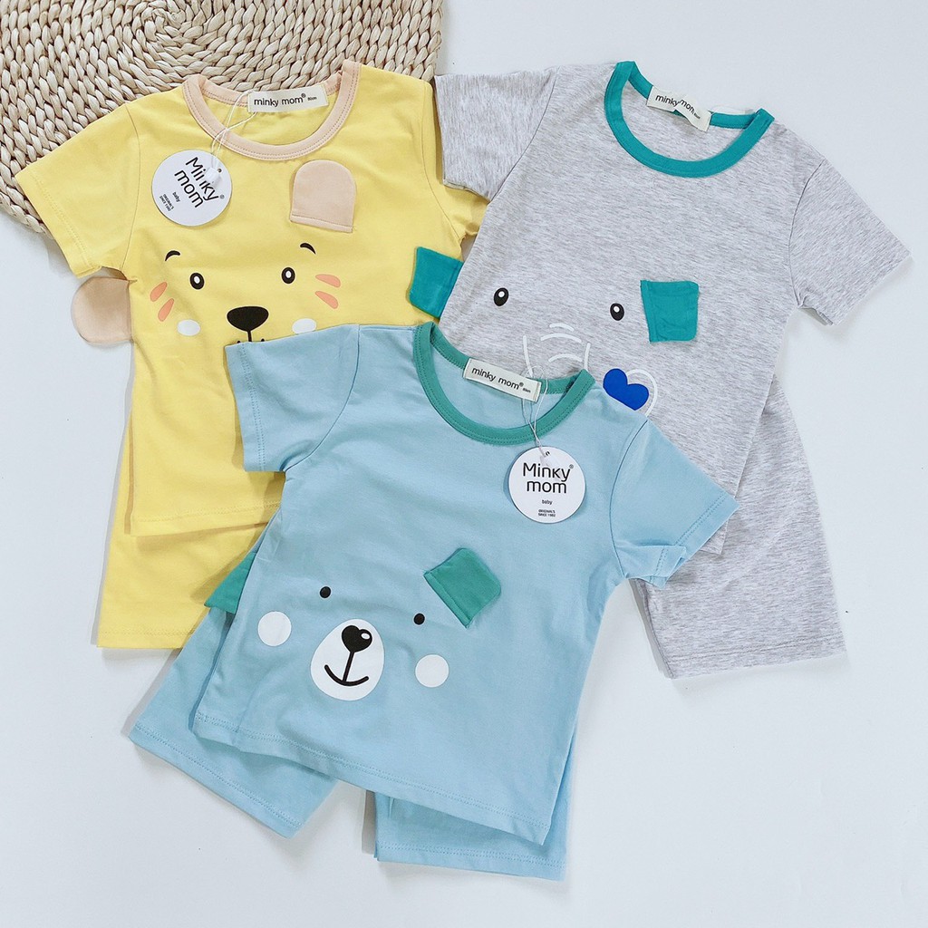 Đồ bộ bé trai / bé gái hình thú ngộ nghĩnh hàng MINKY MOM thun lạnh siêu mát