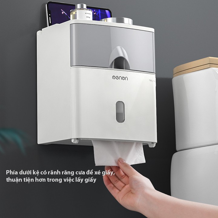 Hộp đựng giấy vệ sinh MENEN 2 ngăn cao cấp treo tường HD00013