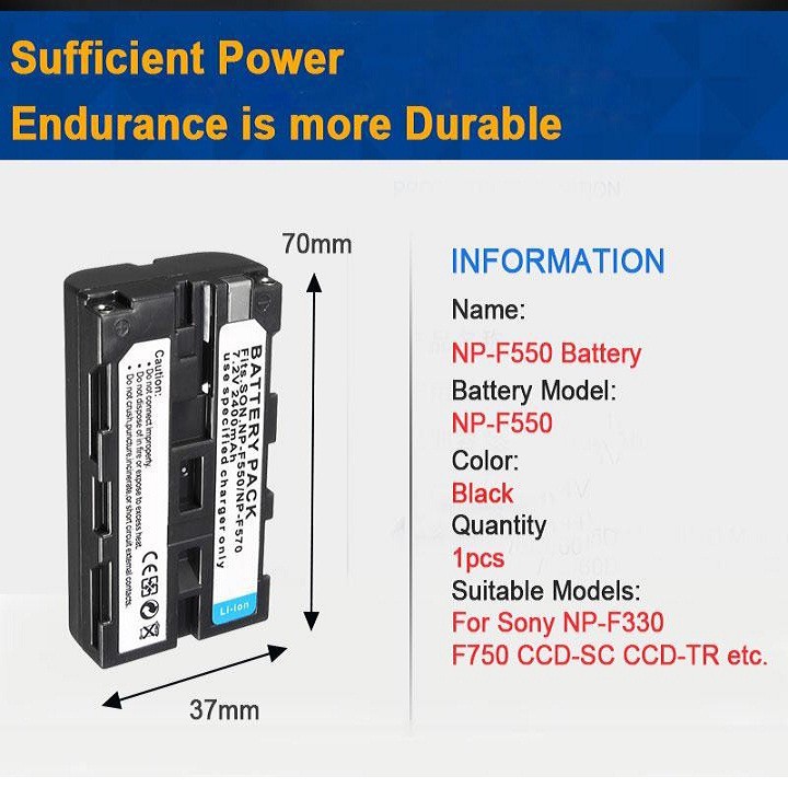 Pin NP-F550,NP-570 7.2V 2400mAh cho Máy Quay Phim SONY