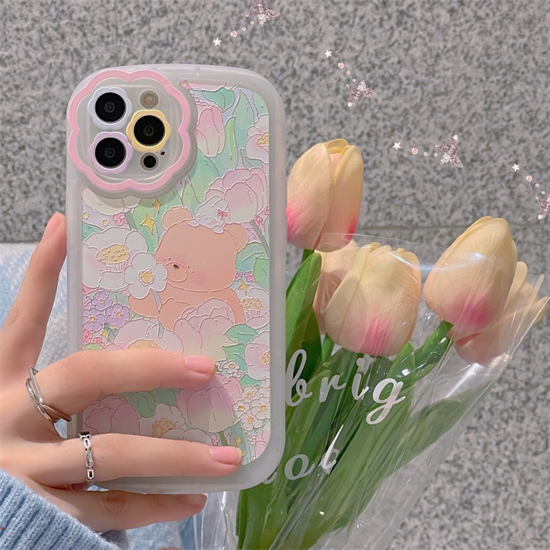 Hoạt Hình Ốp Điện Thoại Dẻo Họa Tiết Hoa Xinh Xắn Cho iphone 13 12 11 Pro Max X XR XS Max 7 8 Plus