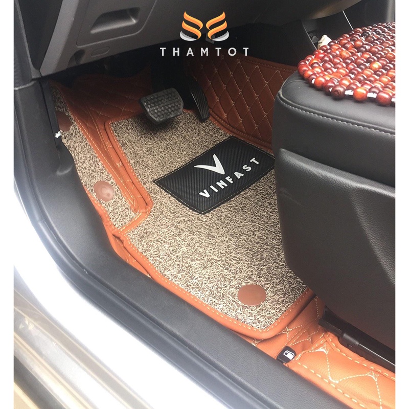 Thảm lót sàn ô tô 6D Vinfast Fadil da PU trám cao cấp, không mùi, giảm tiếng ồn, chống nước 100%_Thamtot90