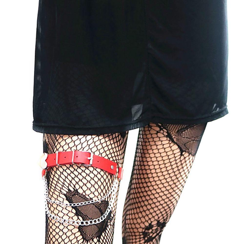 Đai Nịt Bít Tất Phối Xích Co Giãn Hình Trái Tim Phong Cách Harajuku Thời Trang VANES1