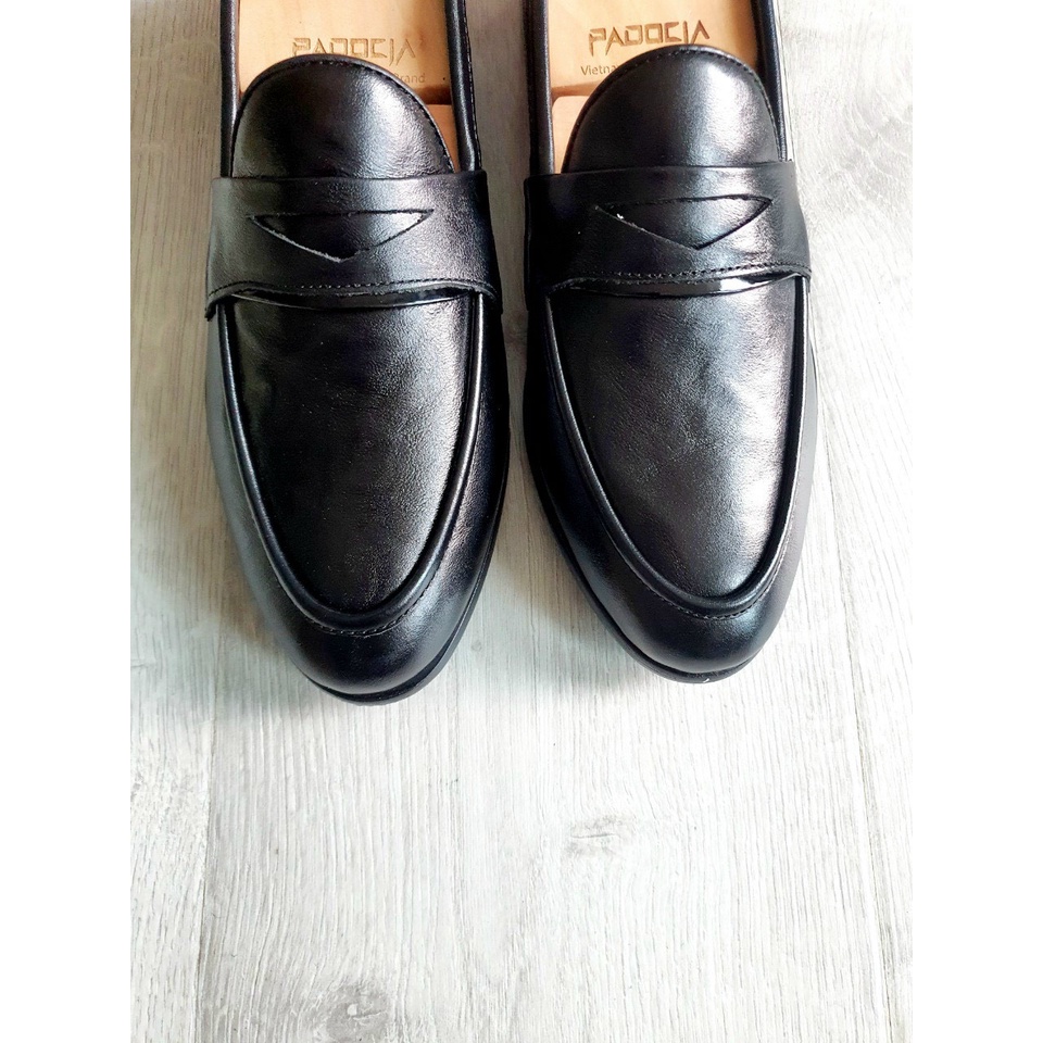 Giày lười nam da bò ĐÁNH MÀU CAO CẤP - ĐẾ KHÂU CỰC BỀN ✅ Giày da nam thời trang  Màu đen-nâu sang trọng
