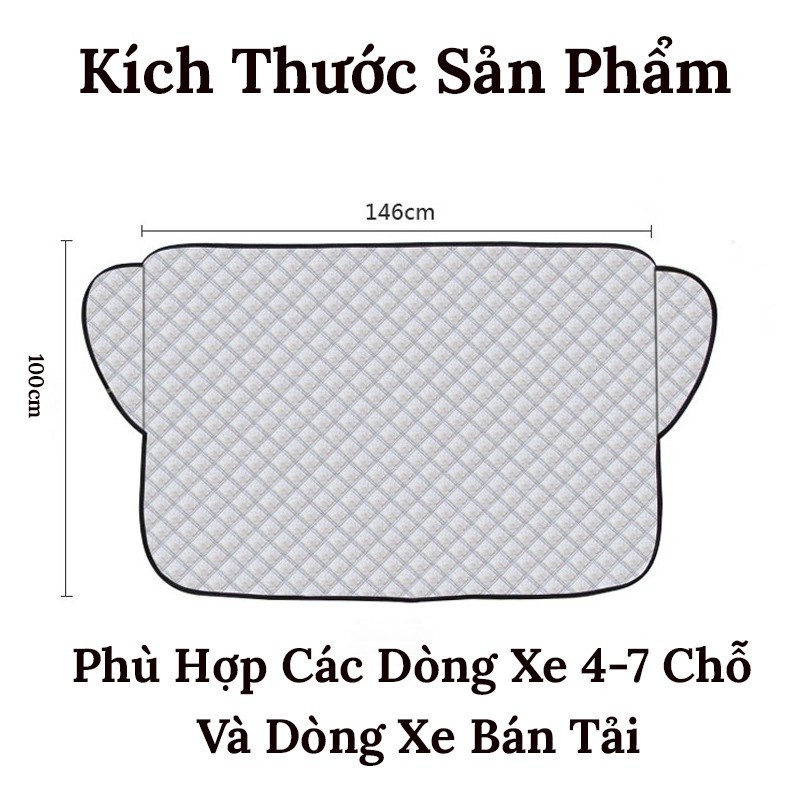 Bạt Che Nắng Kính Lái Ô Tô 3 Lớp Dày Dặn - Tấm Chắn Nắng Kính Lái Tráng Nhôm Bạc, Chống Nóng Hiệu Quả