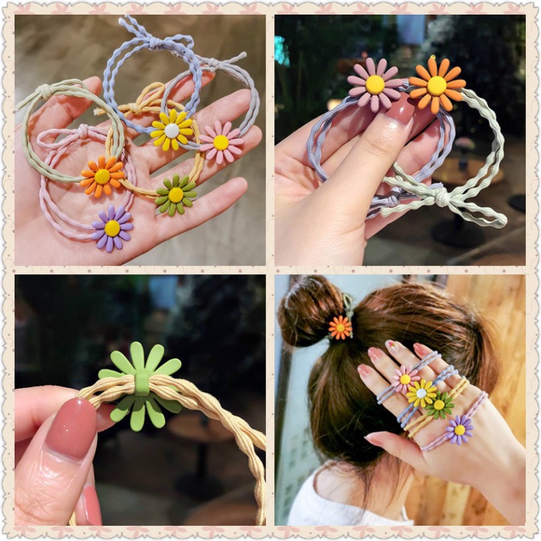 Thun Cột Cặp Tóc Dễ Thương - Phụ Kiện Đồ Kẹp Tóc Nữ Hoa Cúc Đẹp Giá Rẻ Nhiều Màu