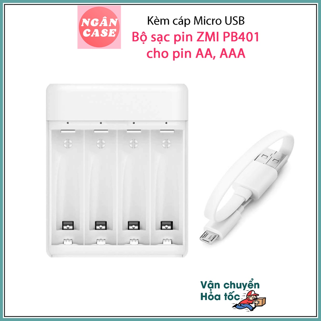 Bộ sạc pin ZI5 / ZI7 ZMI PB401 cho pin AA, AAA