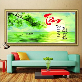 TRANH ĐÍNH ĐÁ CHỮ TÂM VS130 (80*52CM)