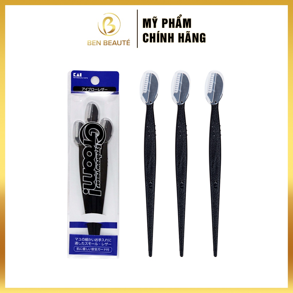 Dao Tỉa Chân Mày Kai Groom Eyebrow Razor ( Set 3 Cây)