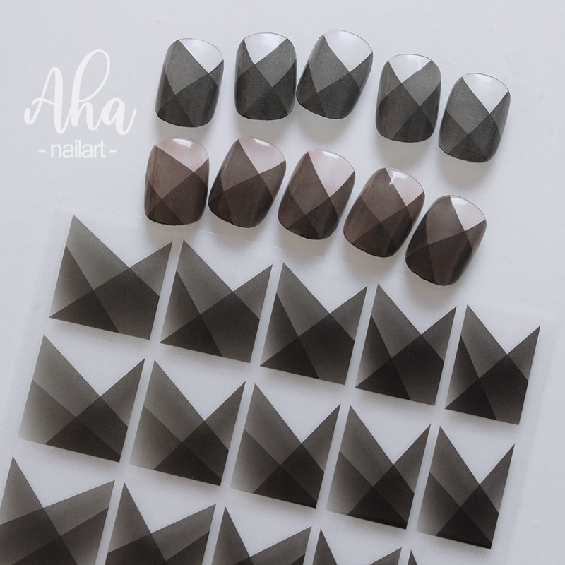Sticker 3D Hình Học & Khói & Hoa Hồng Trắng Đen | Aha!